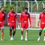 Elenco do Inter antes do jogo contra o São Paulo