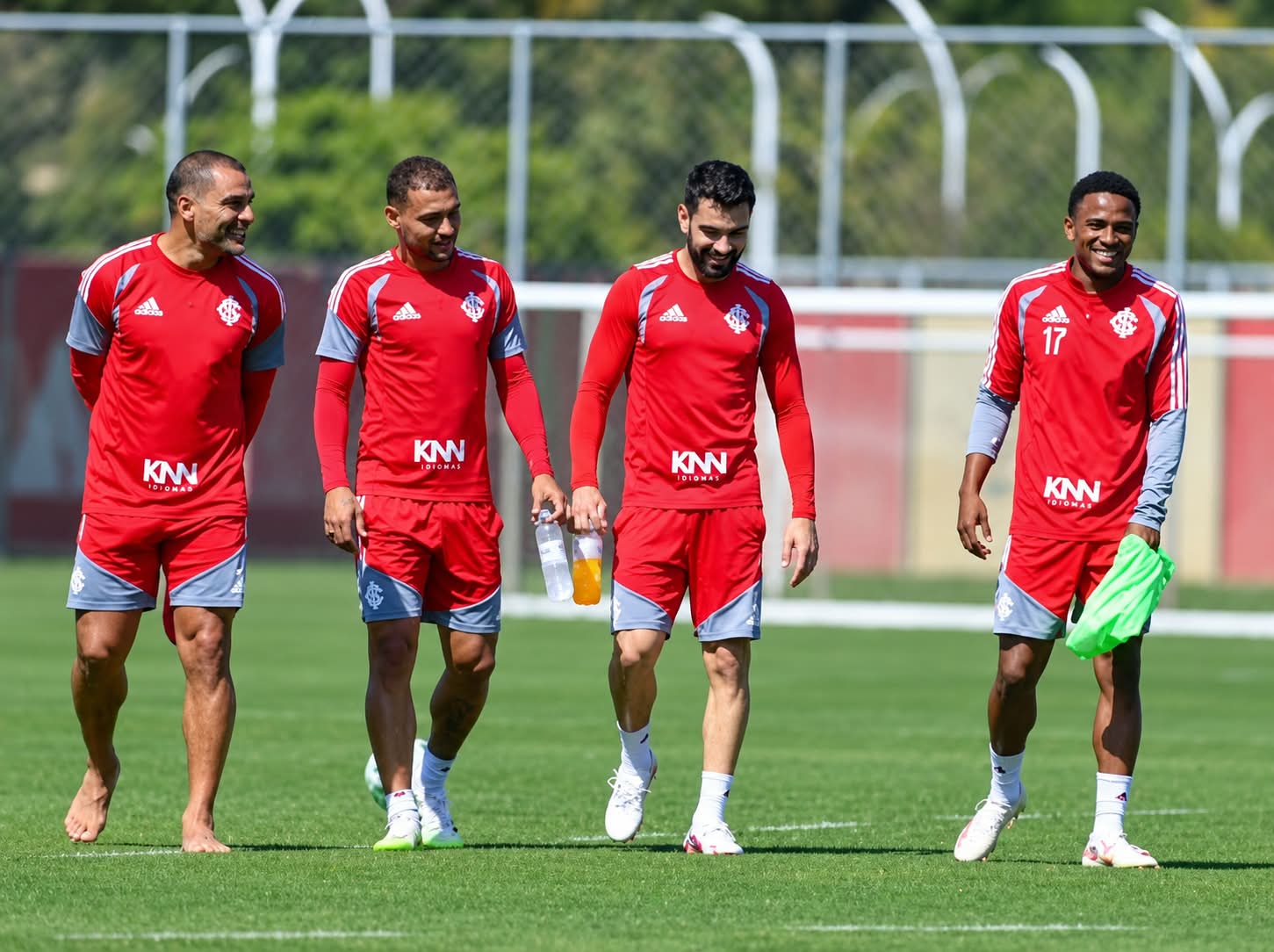Elenco do Inter antes do jogo contra o São Paulo